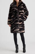 NVLT Leopard Print Faux Fur Coat