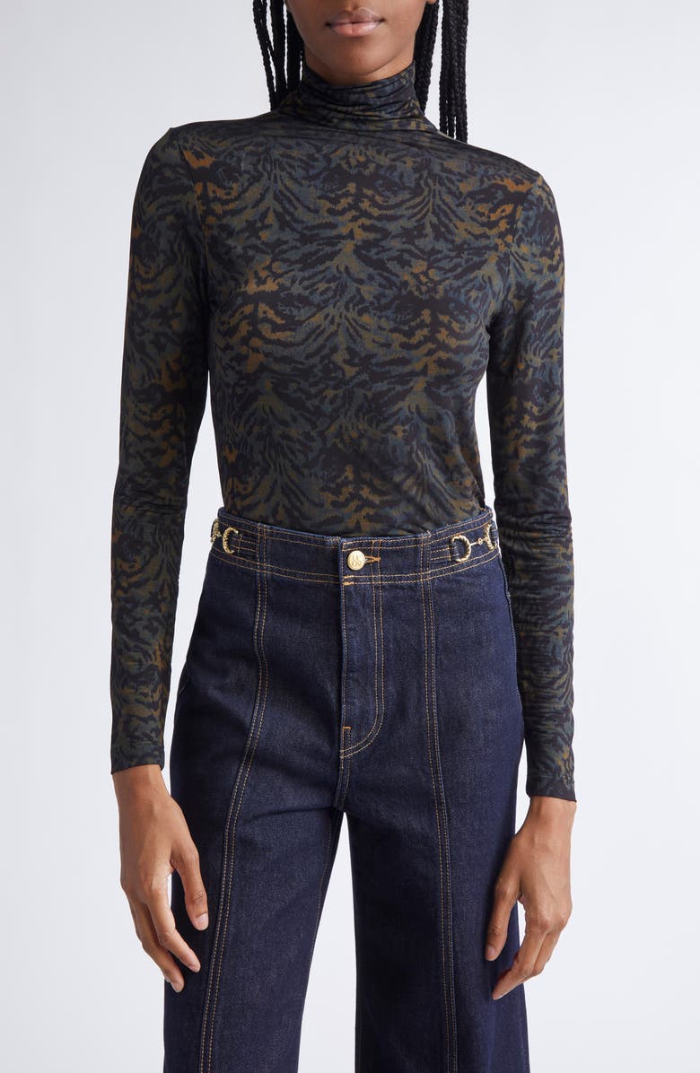 Ulla Johnson Aurelia Funnel Neck Jersey Top, Main, color, Desert Jasper