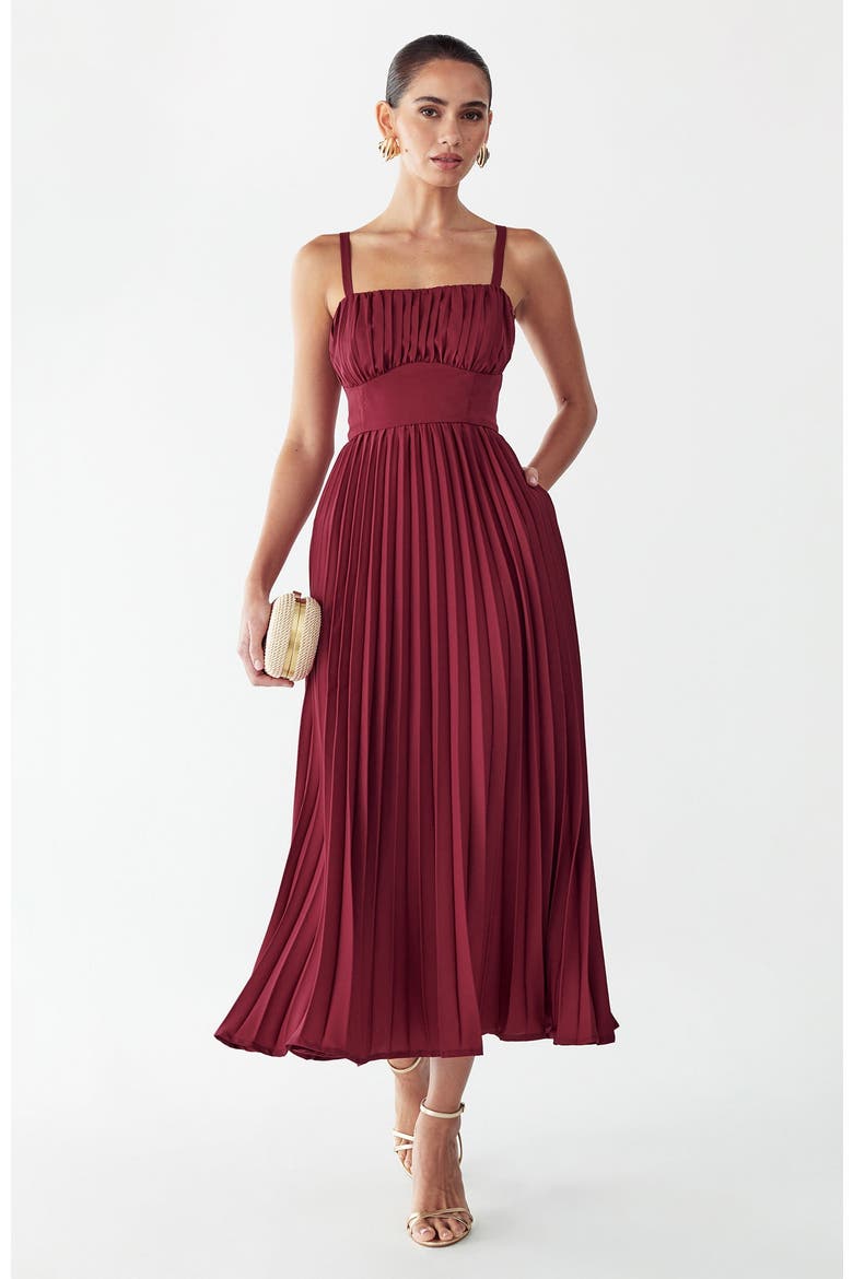 Lucie Midi Dress, Main, color, Burgundy