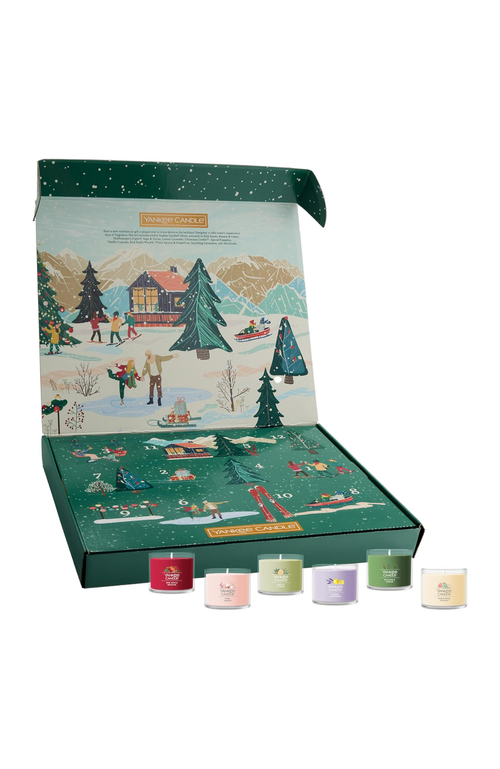 YANKEE CANDLE Signature Votive Mini Candle Jars, 12 Days of Christmas Candle Advent Calendar Variety Pack