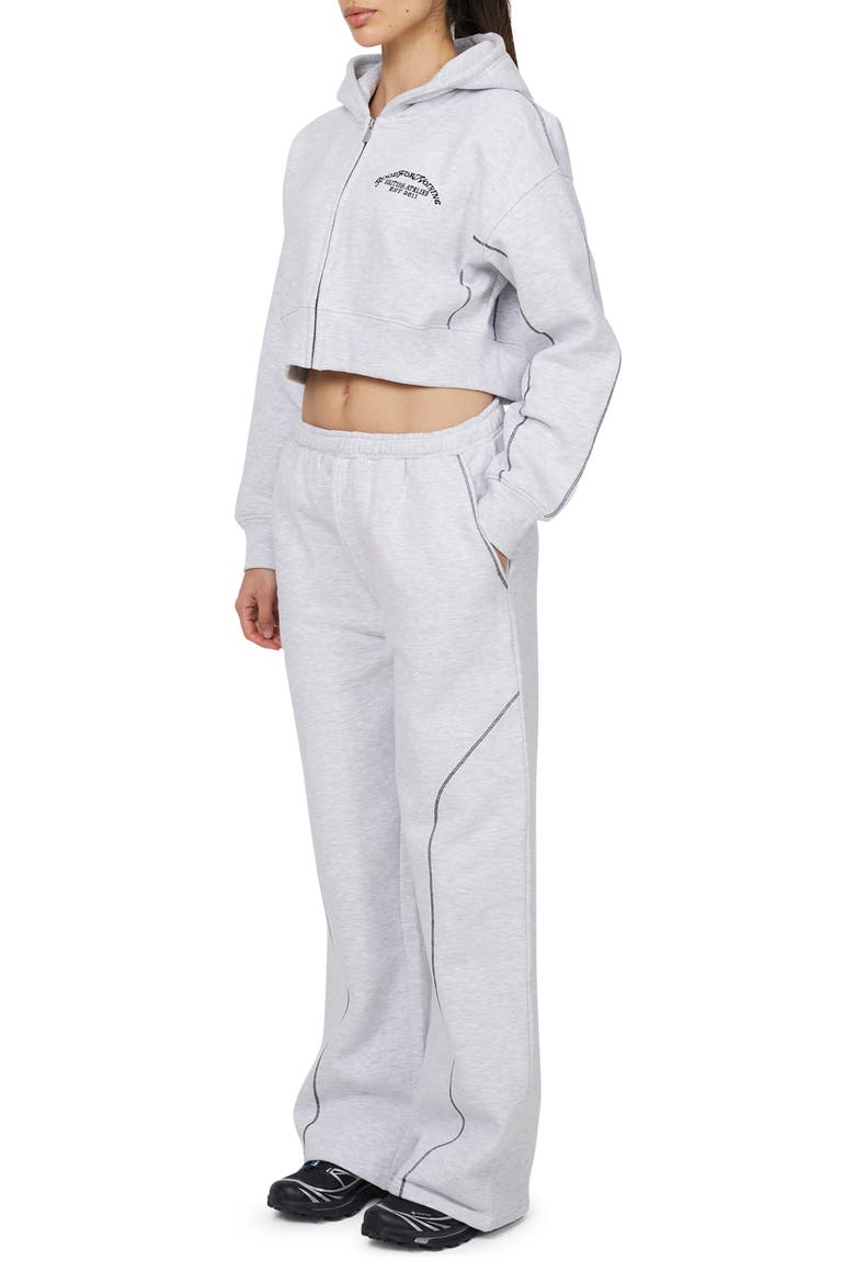 Coverlock Vintage  Crop Zip Hoodie, Alternate, color, Grey Marl