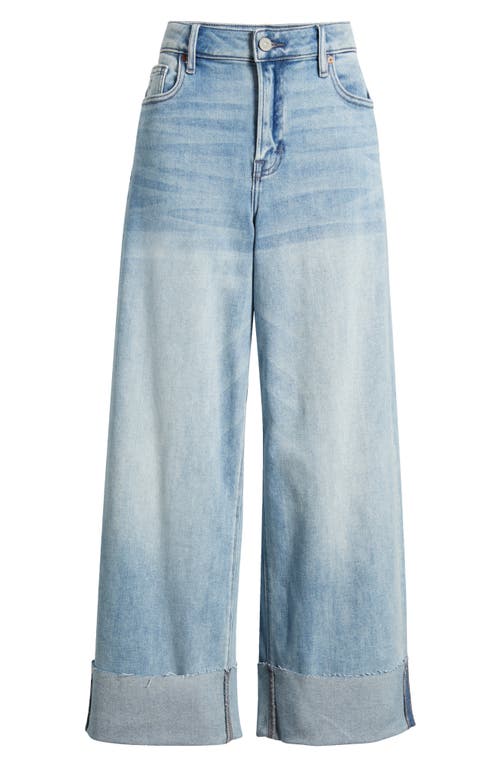 Hidden Jeans Cuffed Wide Leg Jeans In Blue