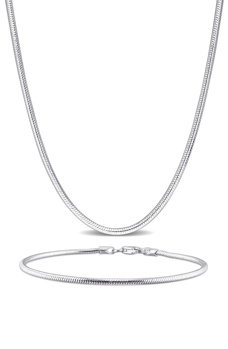 DELMAR Snake Chain Necklace & Bracelet Set, 1.90mm, Main, color, 