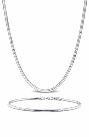 Snake Chain Necklace & Bracelet Set, 1.90mm