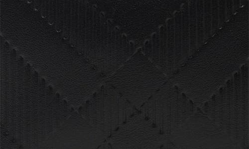 Burberry Mini Embossed Check Leather Crossbody Bag In Black