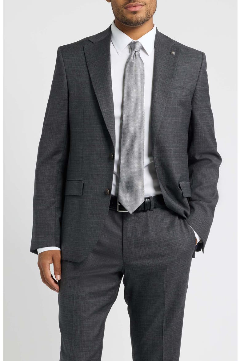 Esprit Screenweave Wool Suit, Alternate, color, CHARCOAL