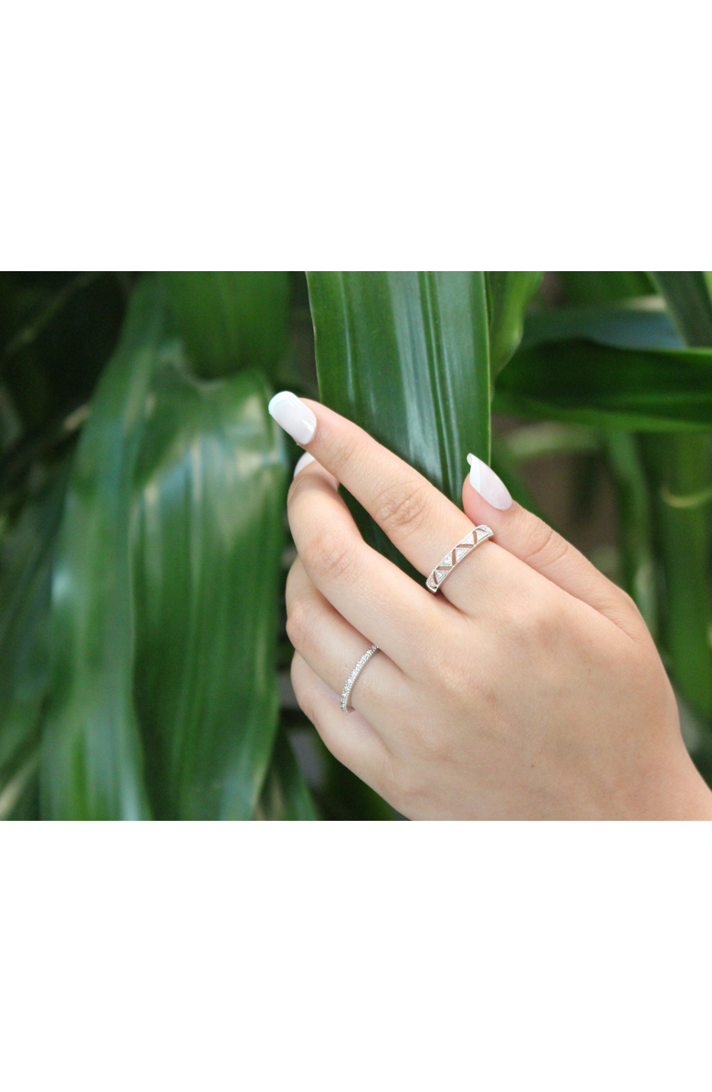 LuvMyJewelry Prism 14K Gold Round Diamond Studded Stackable Ring - 0.05cts, Alternate, color, 