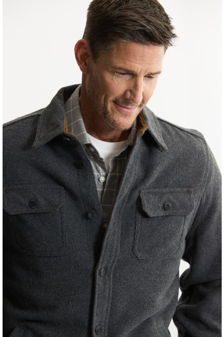 Herringbone Knit Shirt Jacket, Alternate, color, CHARCOAL