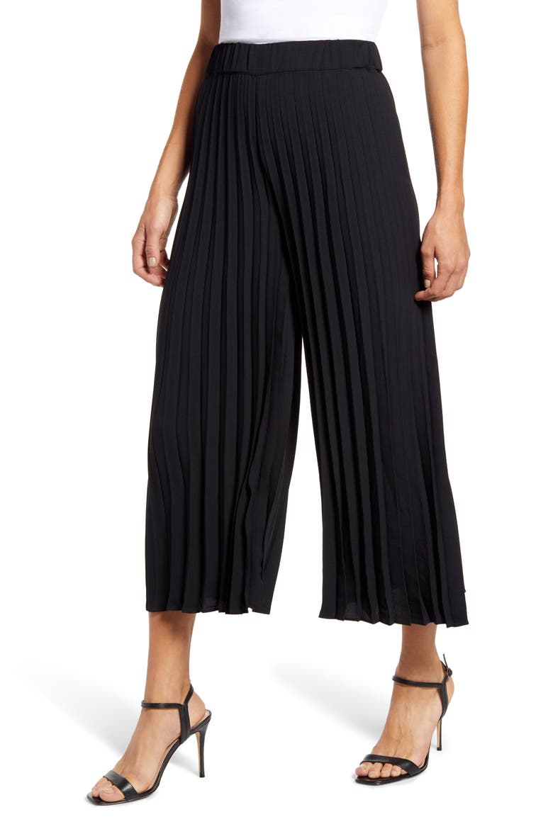 Pleated Pants, Main, color, BLACK