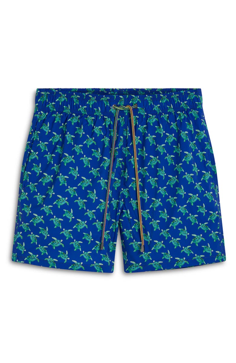 Bugatchi Max Turtle Print Swim Trunks, Alternate, color,