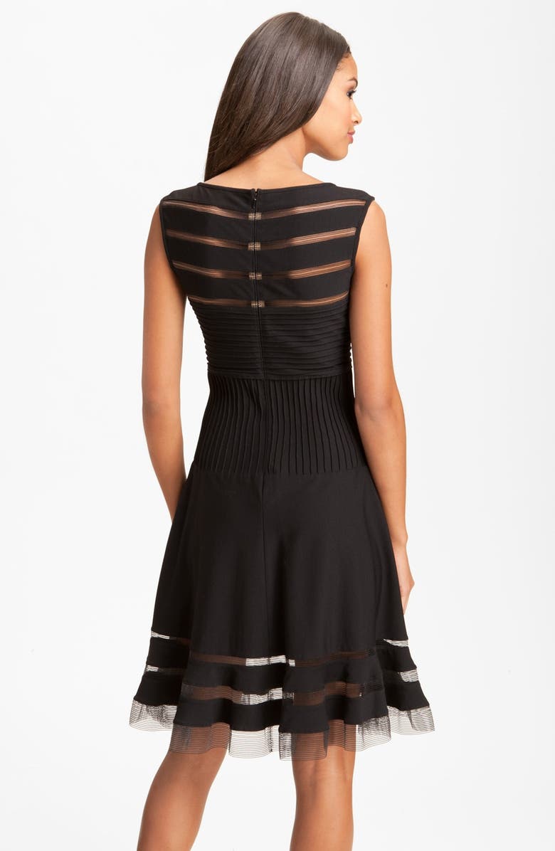 Tadashi Shoji Sleeveless Mesh Stripe Jersey Dress, Alternate, color,