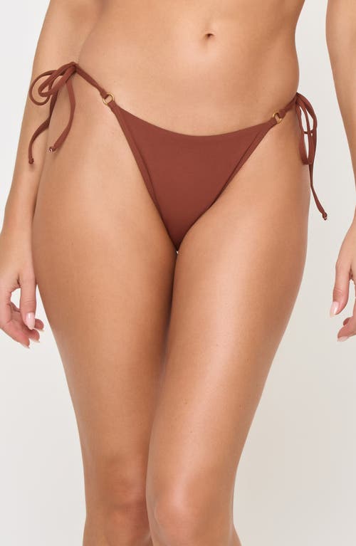 L*space Lspace Banning Tanga Bikini Bottoms In Brown