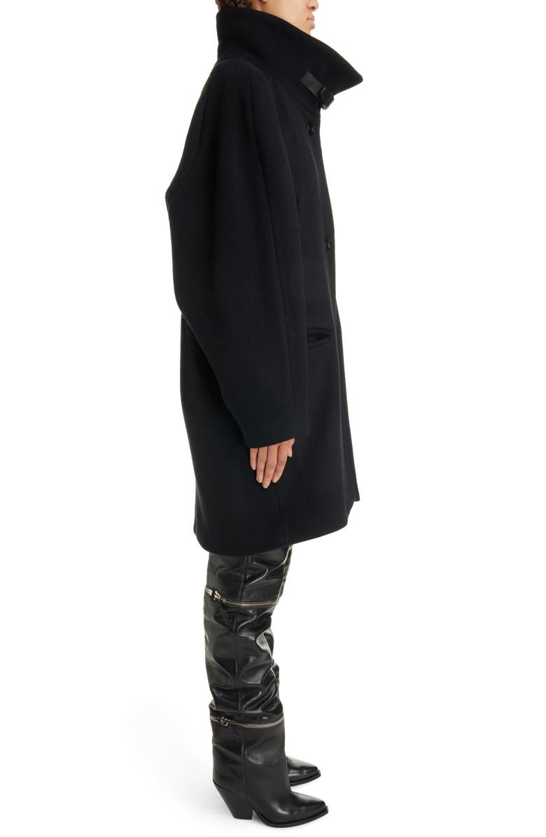 Isabel Marant Fares Wool Blend Funnel Neck Coat, Alternate, color, 
