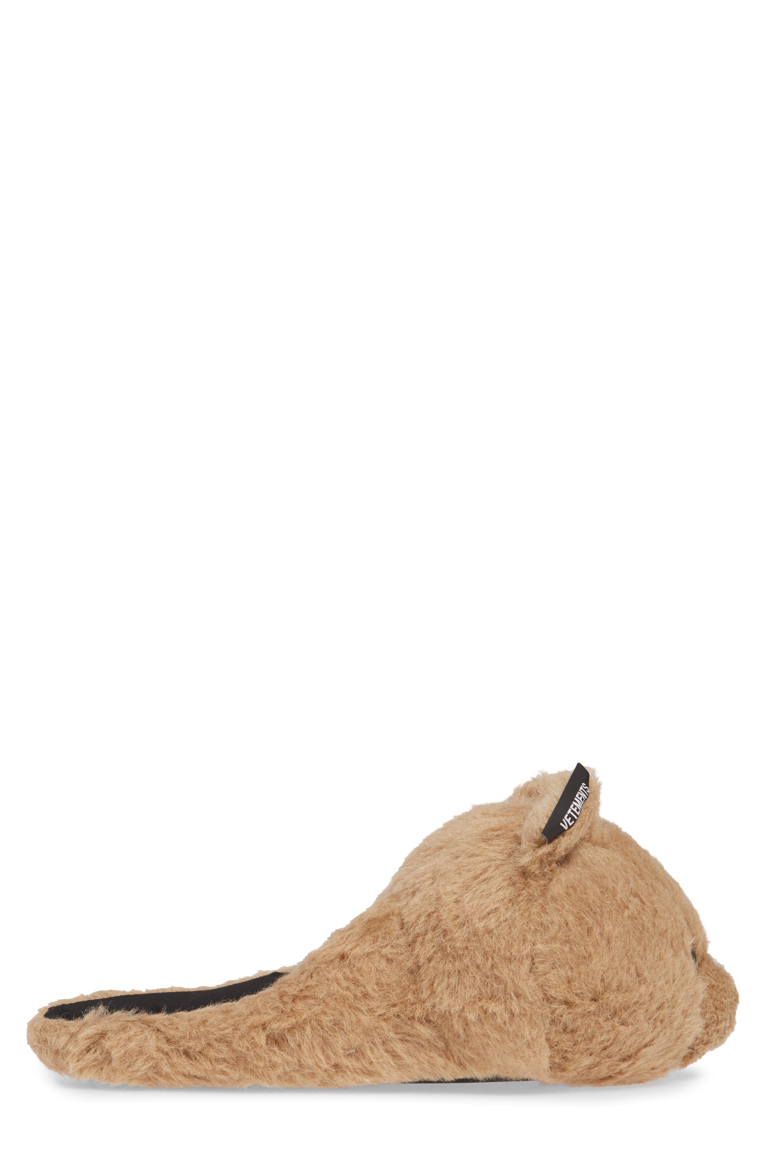 VETEMENTS Faux Fur Bear Slipper, Alternate, color, 