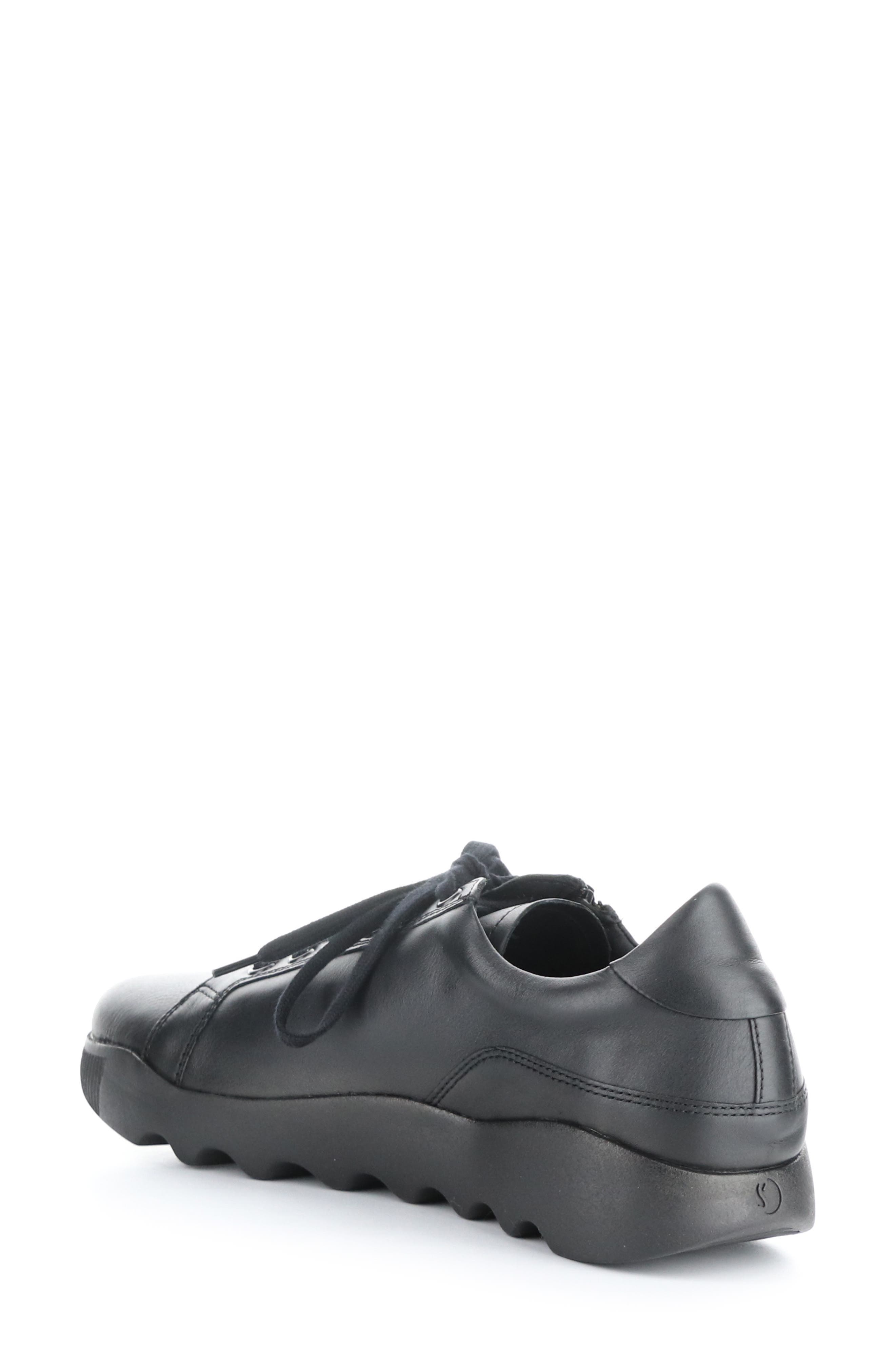 Softinos by Fly London Whiz Sneaker, Alternate, color, 007 Black Smooth Lea