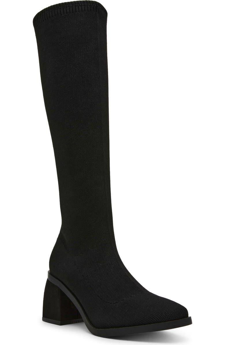 Anne Klein Alina Knee High Boot, Main, color, Black Knit