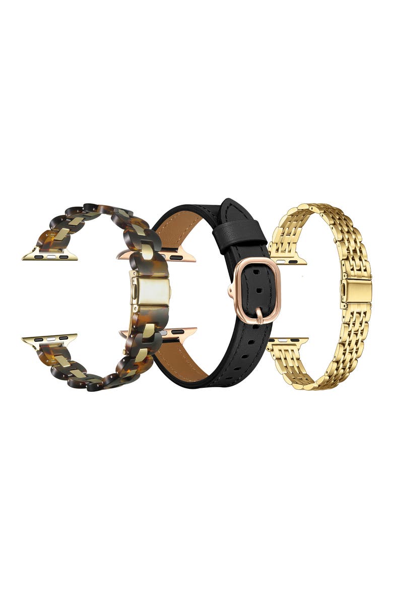 Assorted 3-Pack Apple Watch® Watchbands, Alternate, color, GOLD ASSORTED