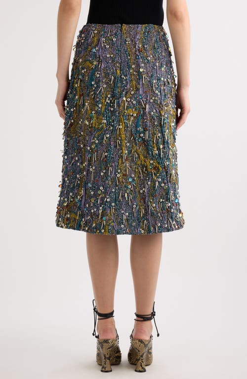 Dries Van Noten Shera Embellished Midi Skirt In Yellow