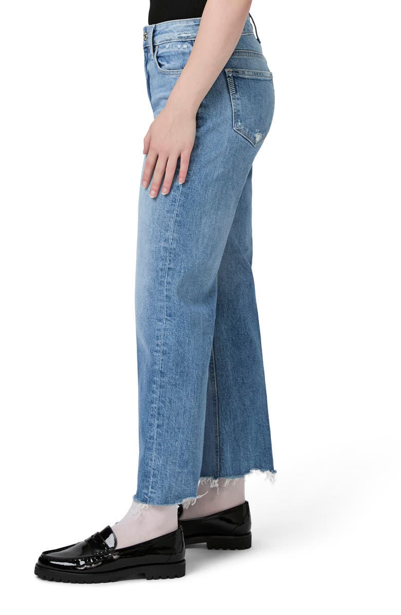 PAIGE Leenah Raw Hem High Waist Ankle Wide Leg Jeans, Alternate, color, 