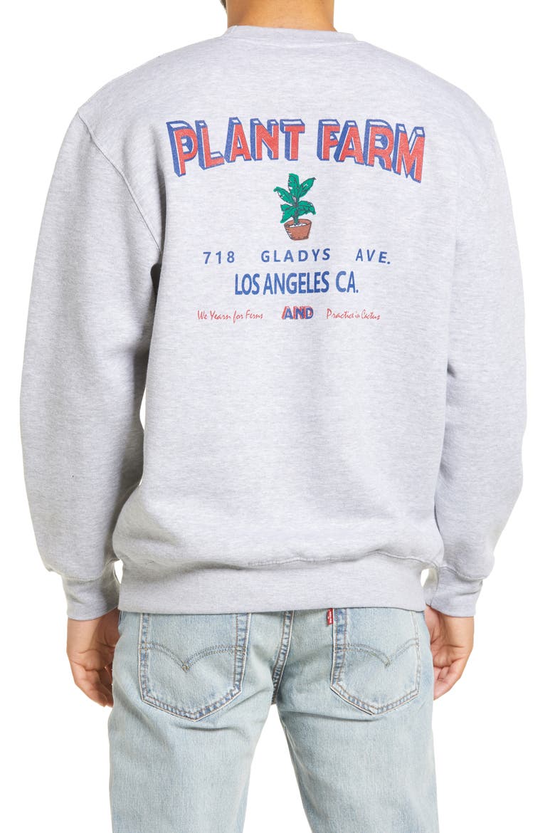 Plant Farm Fleece Crewneck Sweatshirt, Alternate, color, ATHLETIC HEATHER