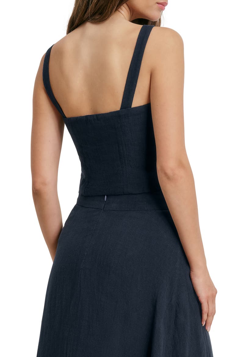 There For You Linen Crop Top, Alternate, color, NAVY