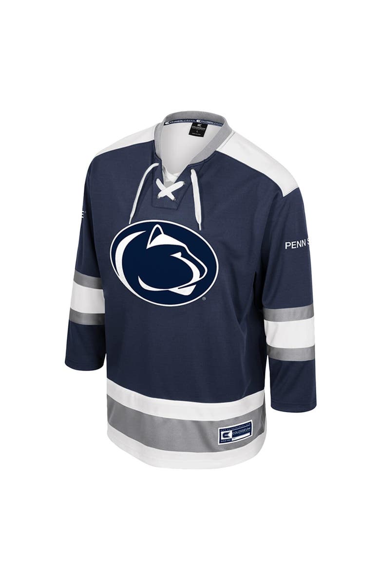 COLOSSEUM Men's Colosseum  Navy Penn State Nittany Lions Athletic Machine Fashion Hockey Jersey, Alternate, color, 
