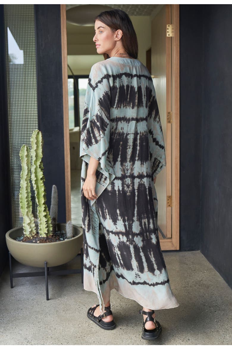 Cupro Caftan, Alternate, color, SkyBlueAztecPrint