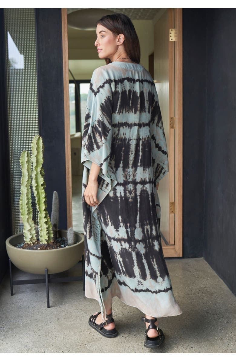 ocean+main Cupro Caftan, Alternate, color, Skyblueaztecprint