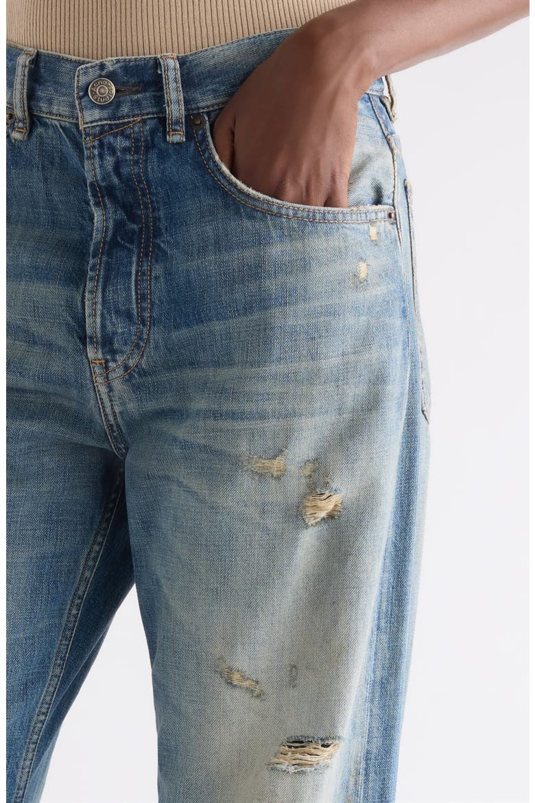 2021 Daybreak Distressed Wige Leg Jeans, Alternate, color, MID BLUE