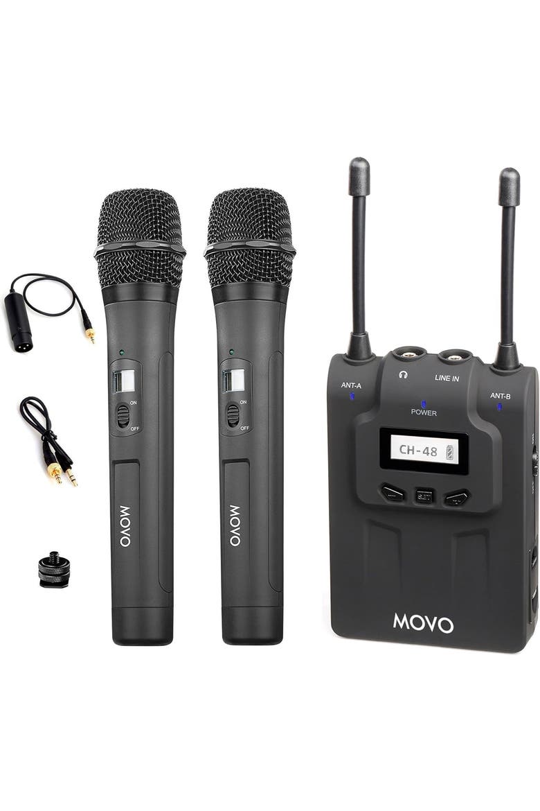 WMIC80 UHF Wireless Handheld Microphone System with 2 Handheld Mics, Main, color, Black