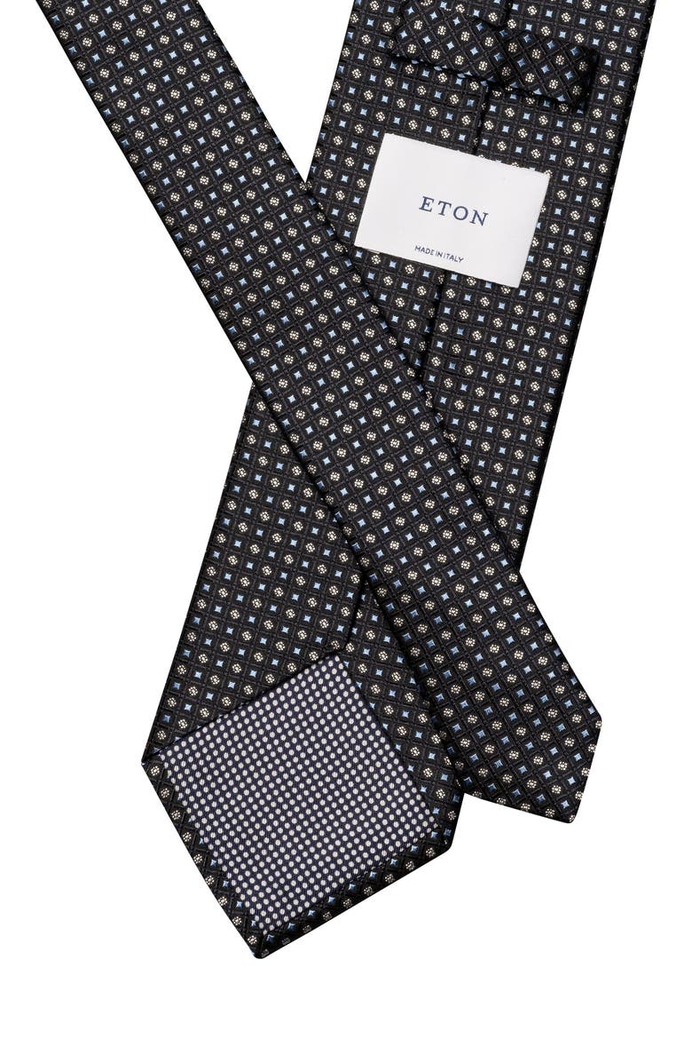 Micro Geometric Silk Tie, Alternate, color, DARK GREEN
