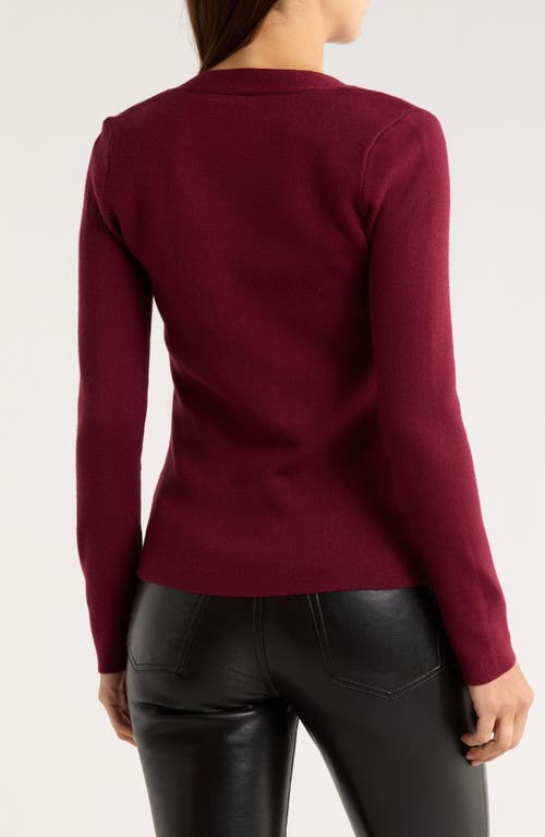 Love By Design Cream Puff Cardigan In Burgundy