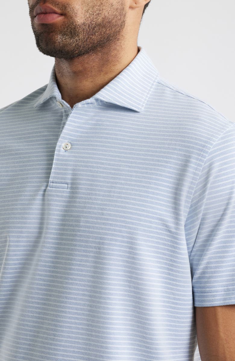 Crown Crafted Albatross Stripe Pima Cotton Blend Polo