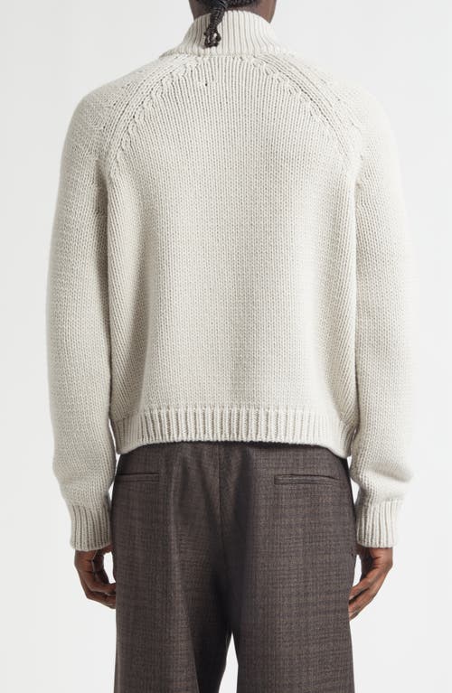 Our Legacy Bone White Extrafine Merino Wool Ultra Zip Cardigan In Gray