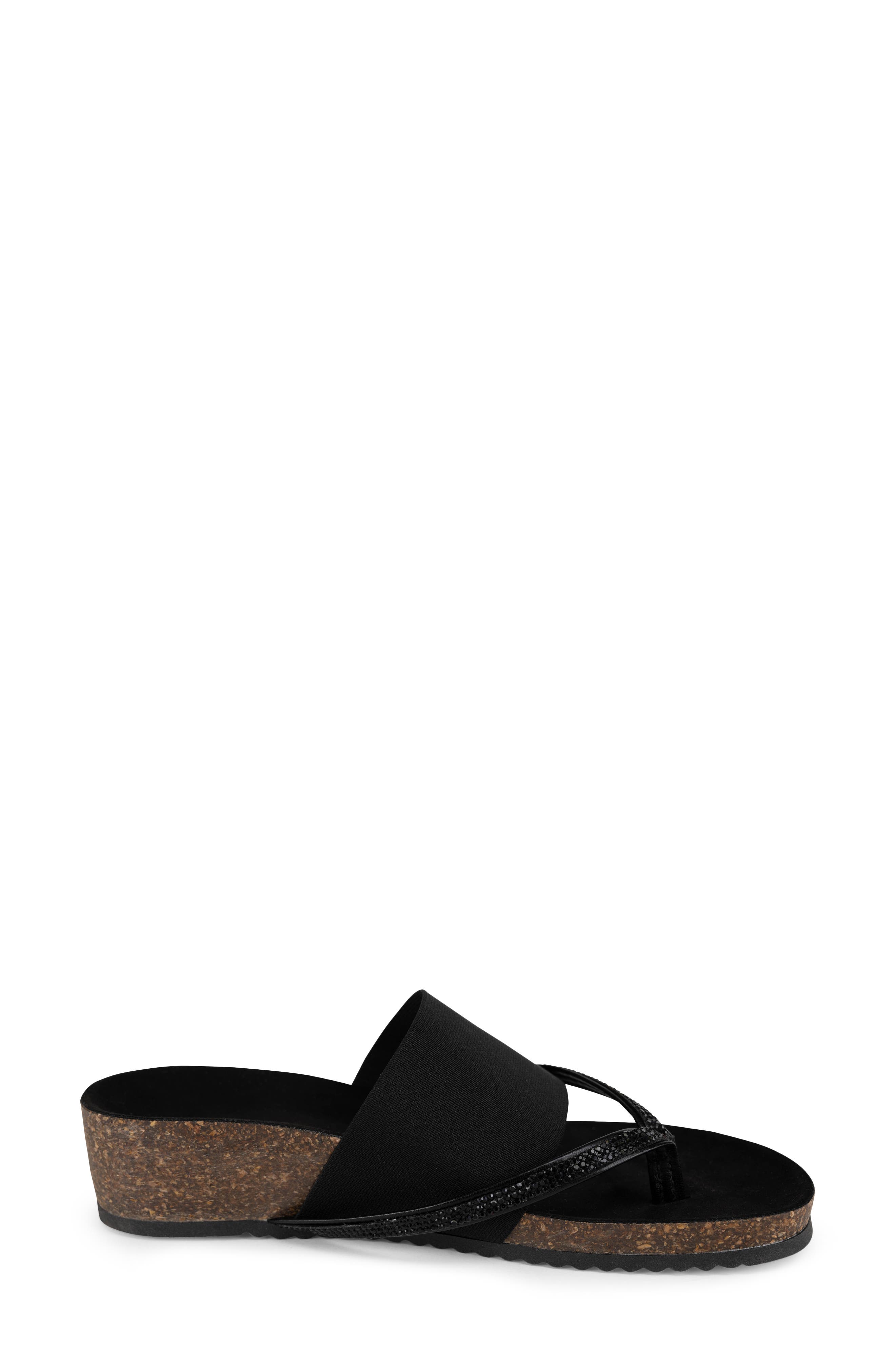 ITALIAN SHOEMAKERS Ziona Wedge Sandal, Alternate, color, Black