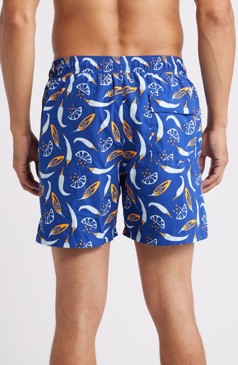 Tom & Teddy Chilli Swim Trunks, Alternate, color, Blue & Orange