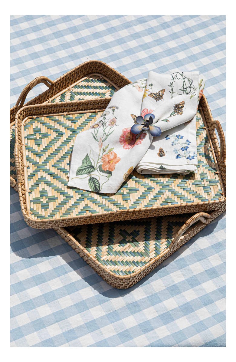 Juliska Villa Seville Wicker Tray, Alternate, color, Chambray