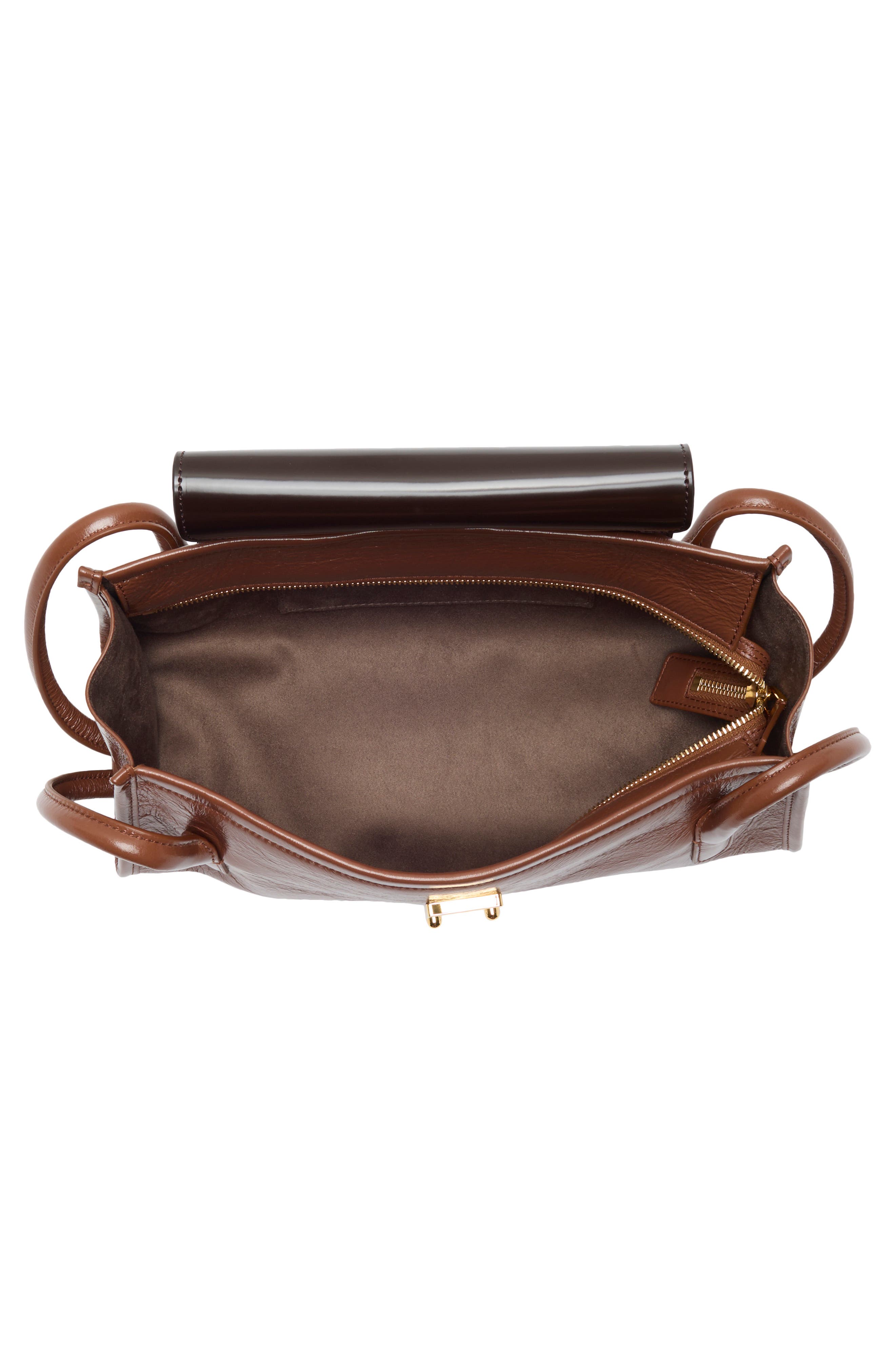 Trunkette Leather Shoulder Bag, Alternate, color, ZP312 RAW SIENNA/ REDWOOD