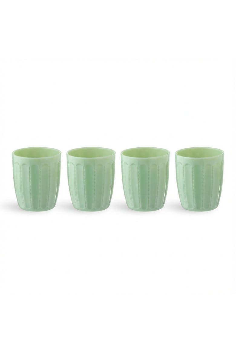 Henan Glass Water Tumbler 8 oz Set of 4, Main, color, Green