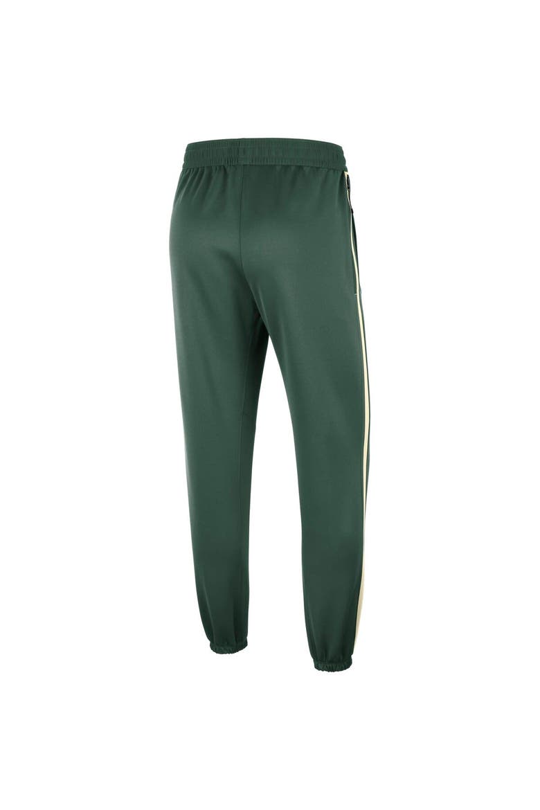 Men's Nike Hunter Green Milwaukee Bucks 75th Anniversary Showtime On Court Performance Pants, Alternate, color, Hunter Green