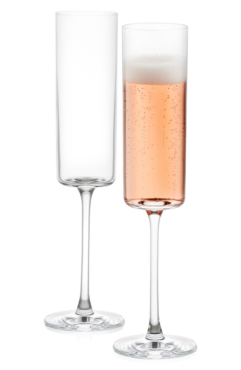 JoyJolt Set of 2 Claire Crystal Flute, Alternate, color, Clear