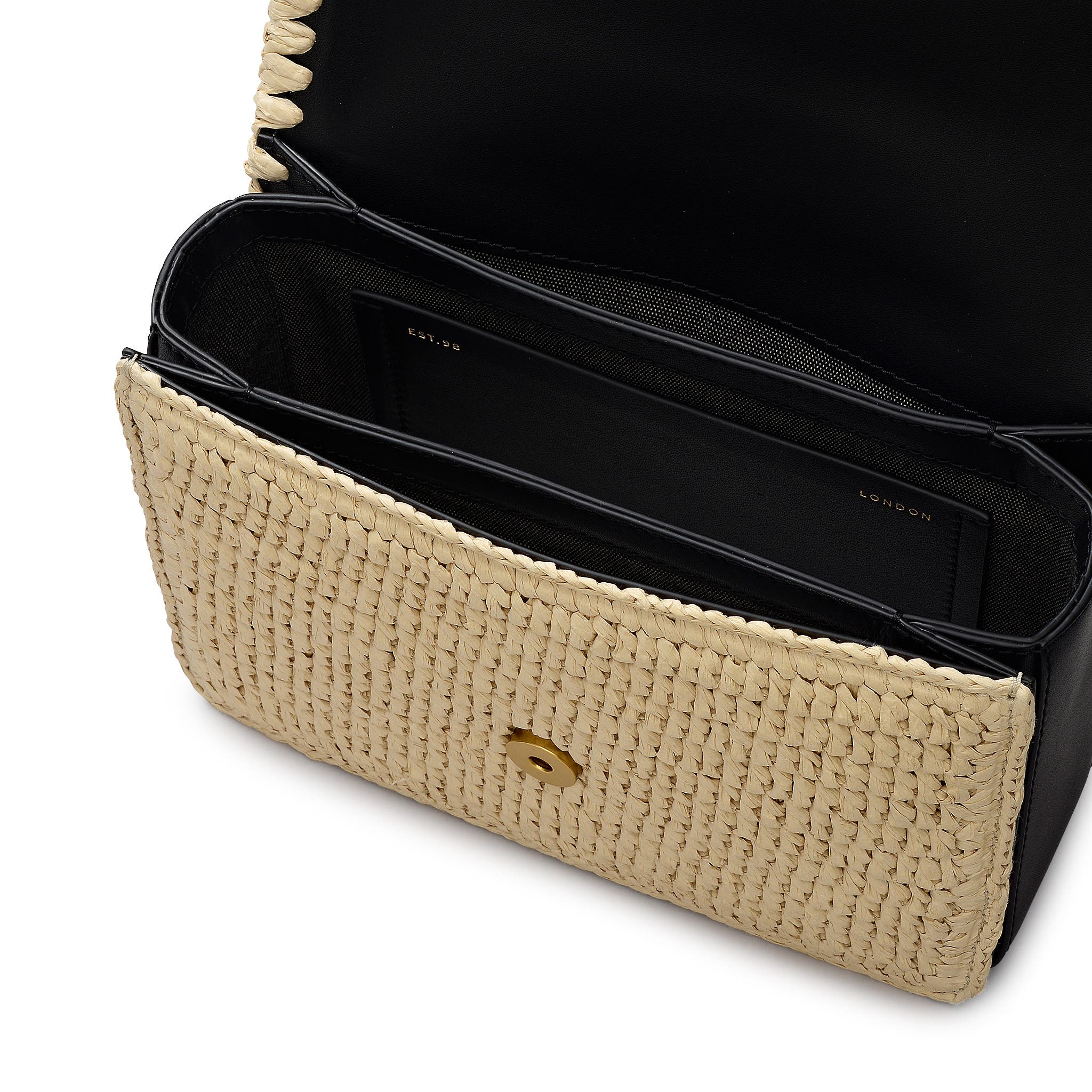 Radley The Belsize - Raffia Small Flapover Crossbody Bag, Alternate, color, Natural