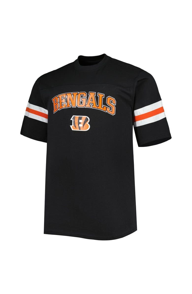 PROFILE Men's Black Cincinnati Bengals Arm Stripe T-Shirt, Alternate, color,