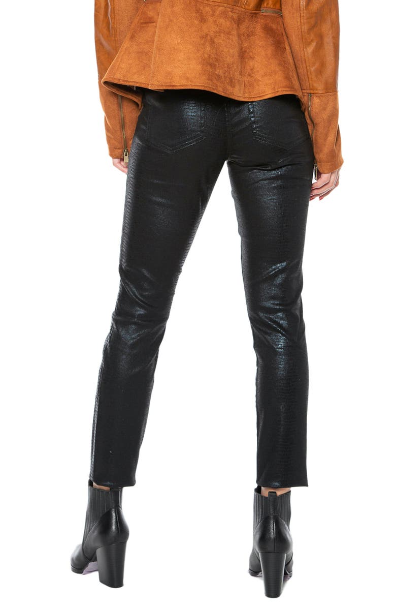 Juicy Couture Faux Snakeskin Pants, Alternate, color, Black