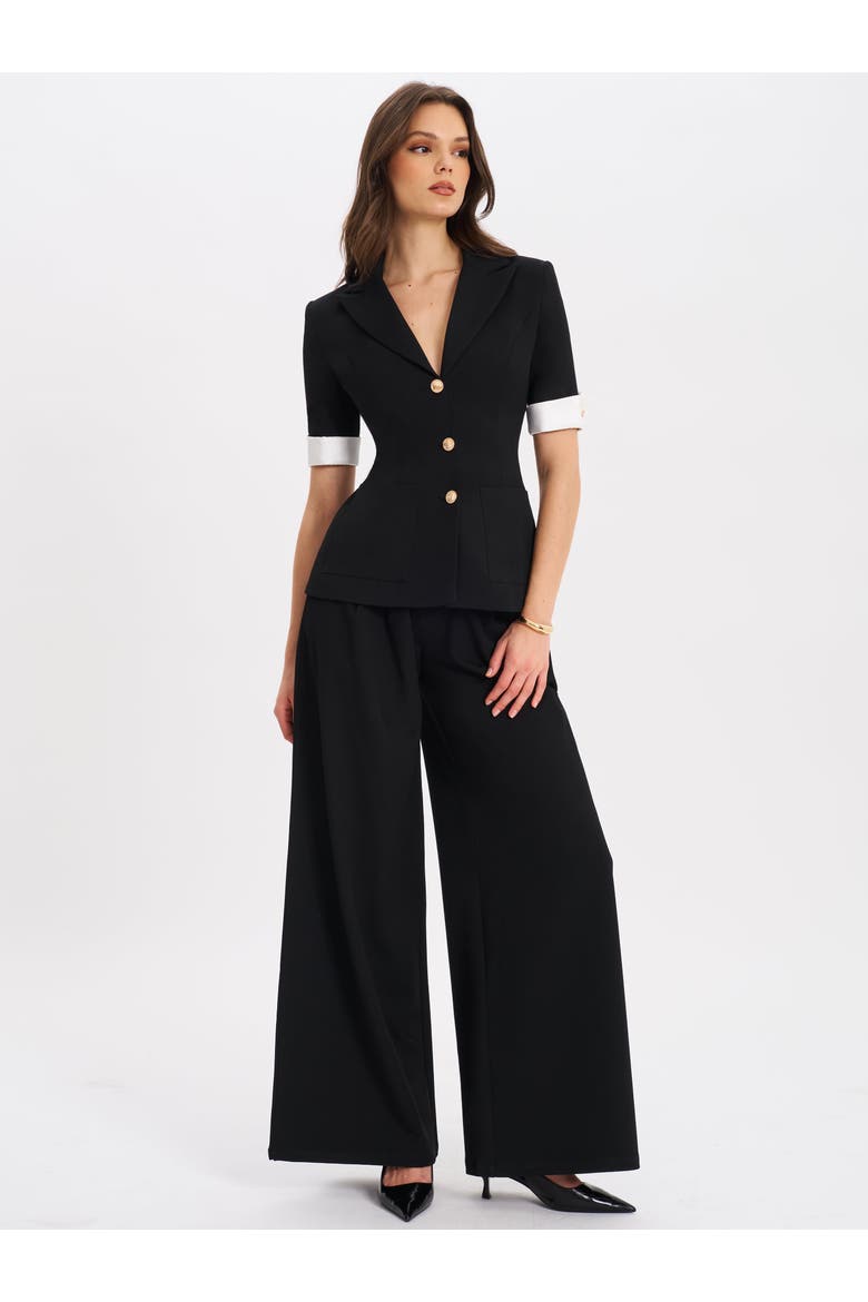 Aleeza Wide Leg Suit Pants, Alternate, color, Black