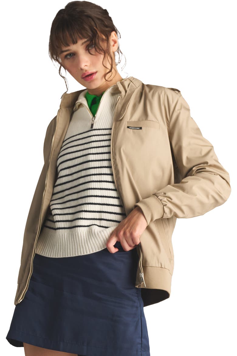 Classic Iconic Racer Jacket, Main, color, Khaki