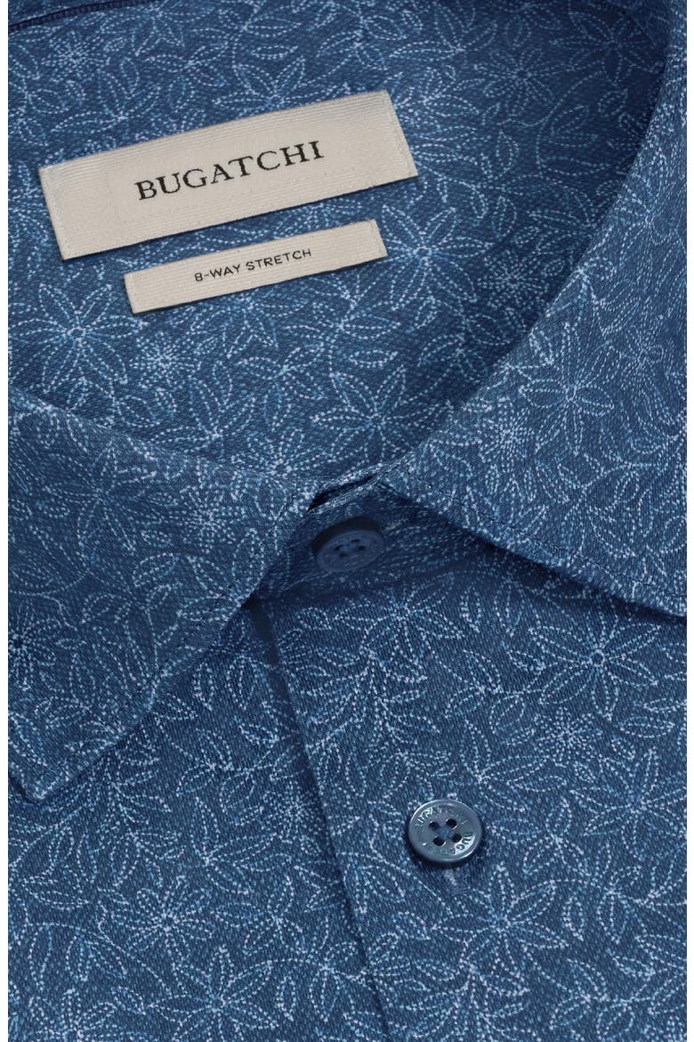 James OoohCotton® Flower Print Button-Up Shirt, Alternate, color, INDIGO