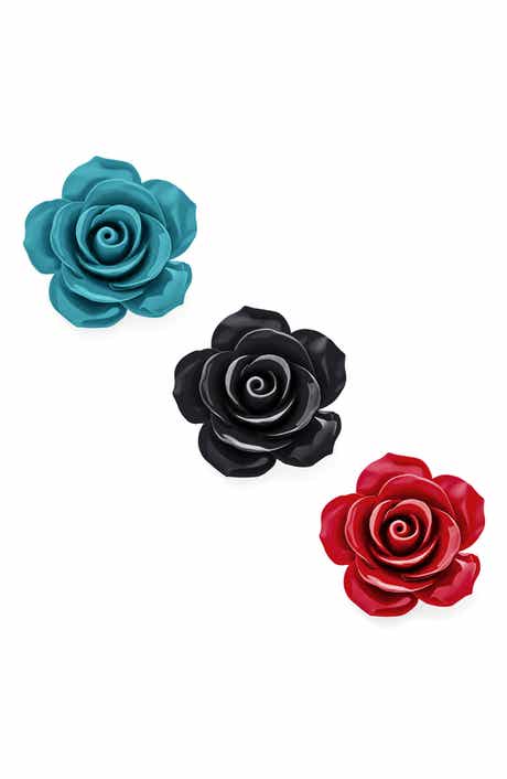BLING JEWELRY Set of 3 Romantic Floral Pins