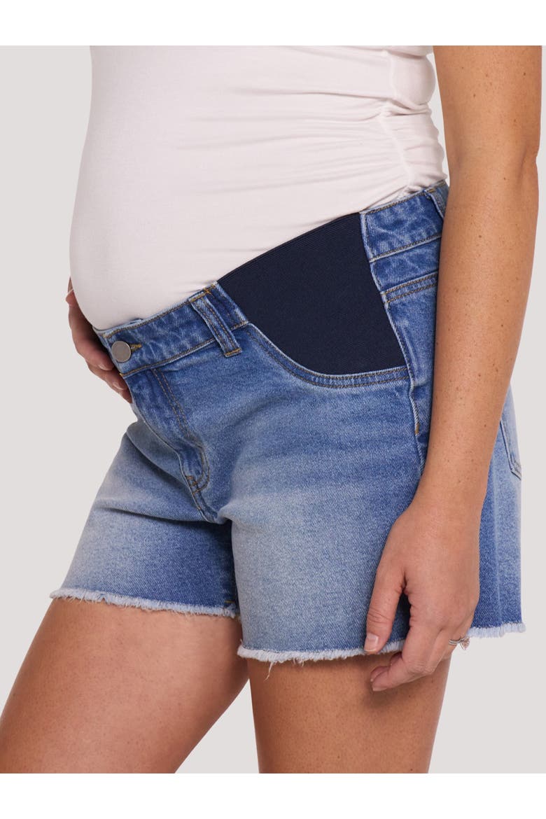 Under the Belly  Cut Off Denim Maternity Short, Alternate, color, Lily Medium Wash