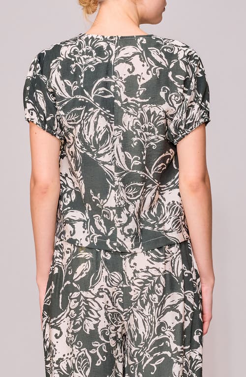 Melloday Print Puff Sleeve Top
